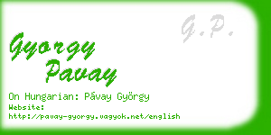 gyorgy pavay business card